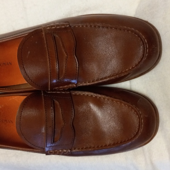 ELANOMAN Penny Loafer Leather Shoes Brown Sz 45 Round Toe - Picture 2 of 5